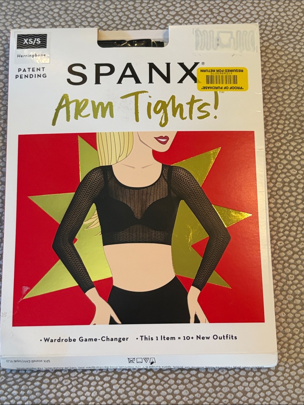 SPANX Black Arm Tights - Women's Sheer Patterned Long Sleeve